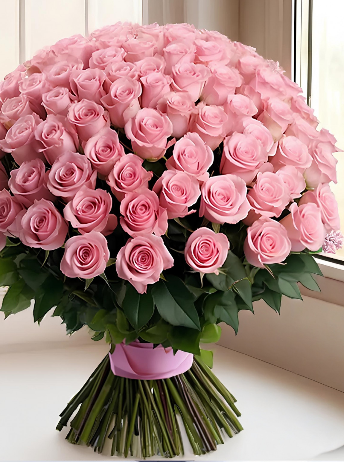 50 Tane Pembe Gül Buketi