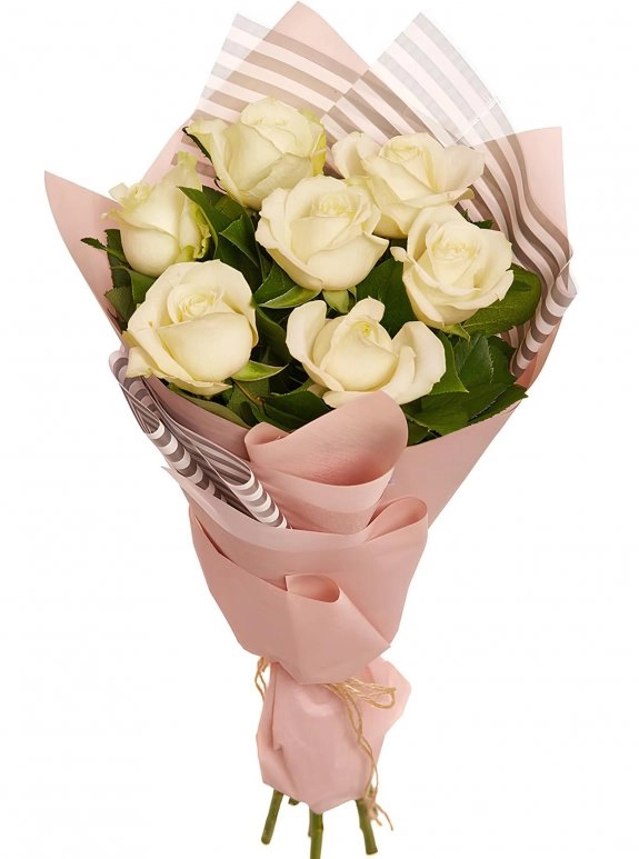 7 Adet Beyaz Gül Buketi