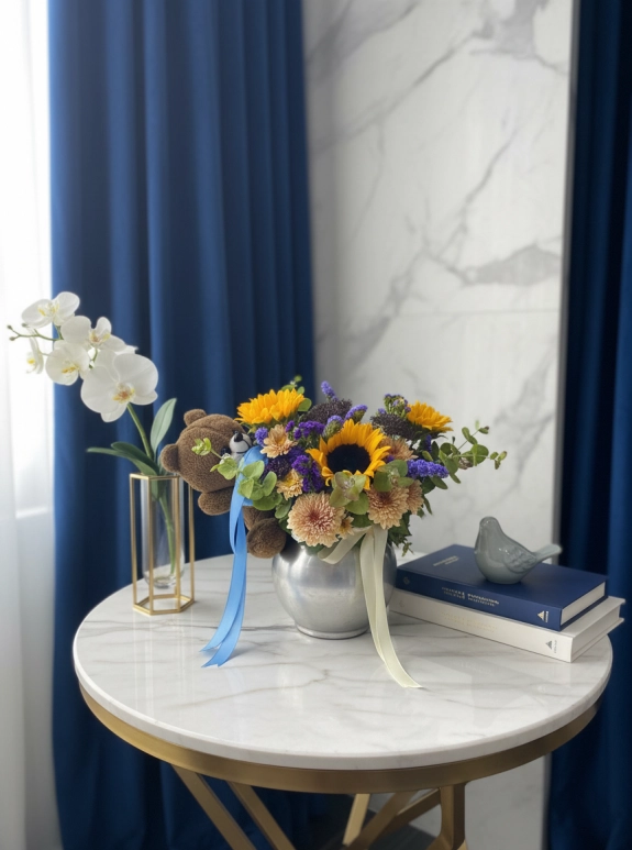 Ayicik Detayli Ayçi̇çeği̇ Aranjmani